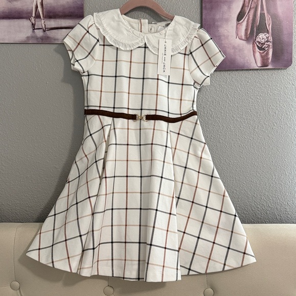Janie and Jack Other - Janie and jack girls dress size 6 white window pane statement collar equestrian